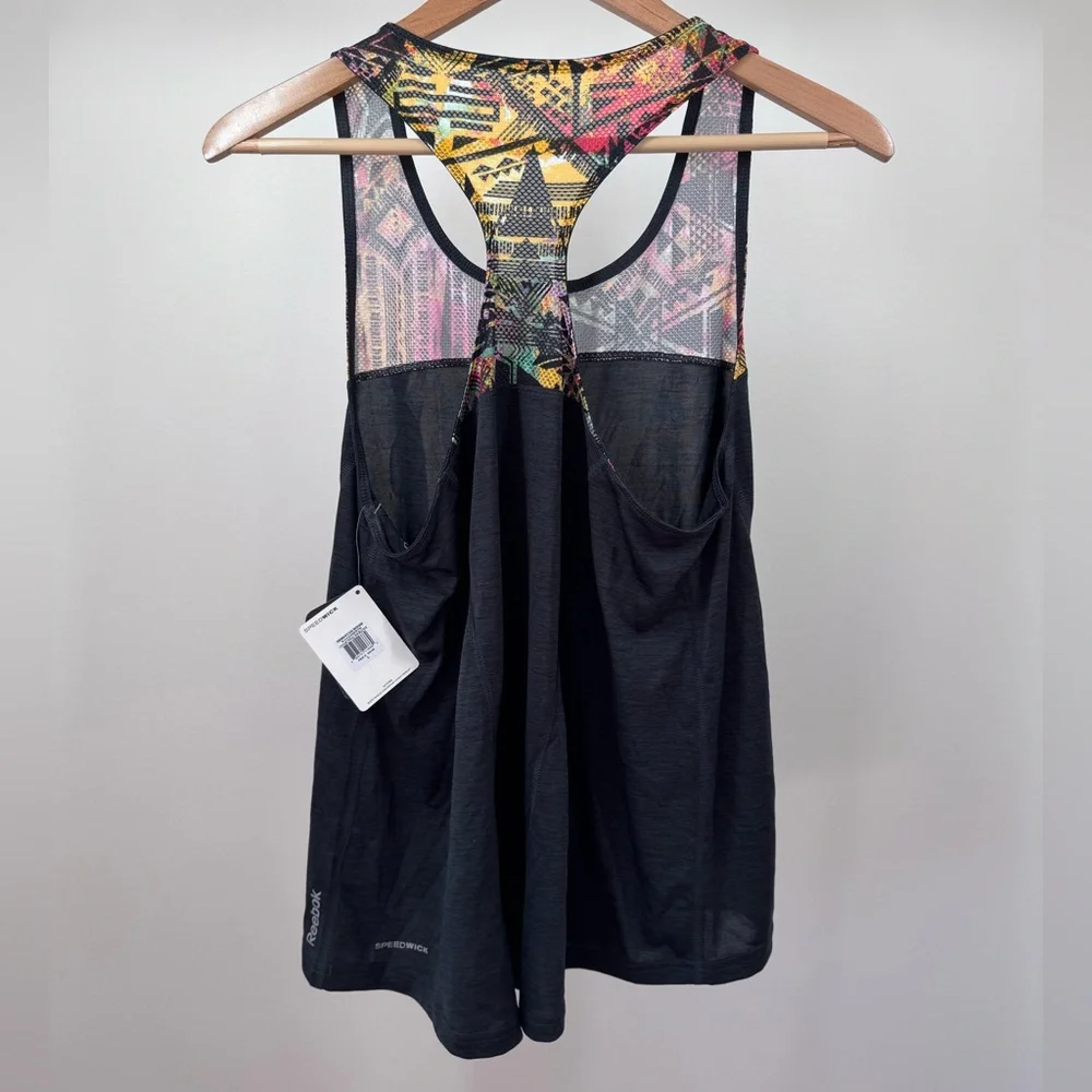 Reebok Black Tank Top with Multicolor Accents - Picture 4 of 5